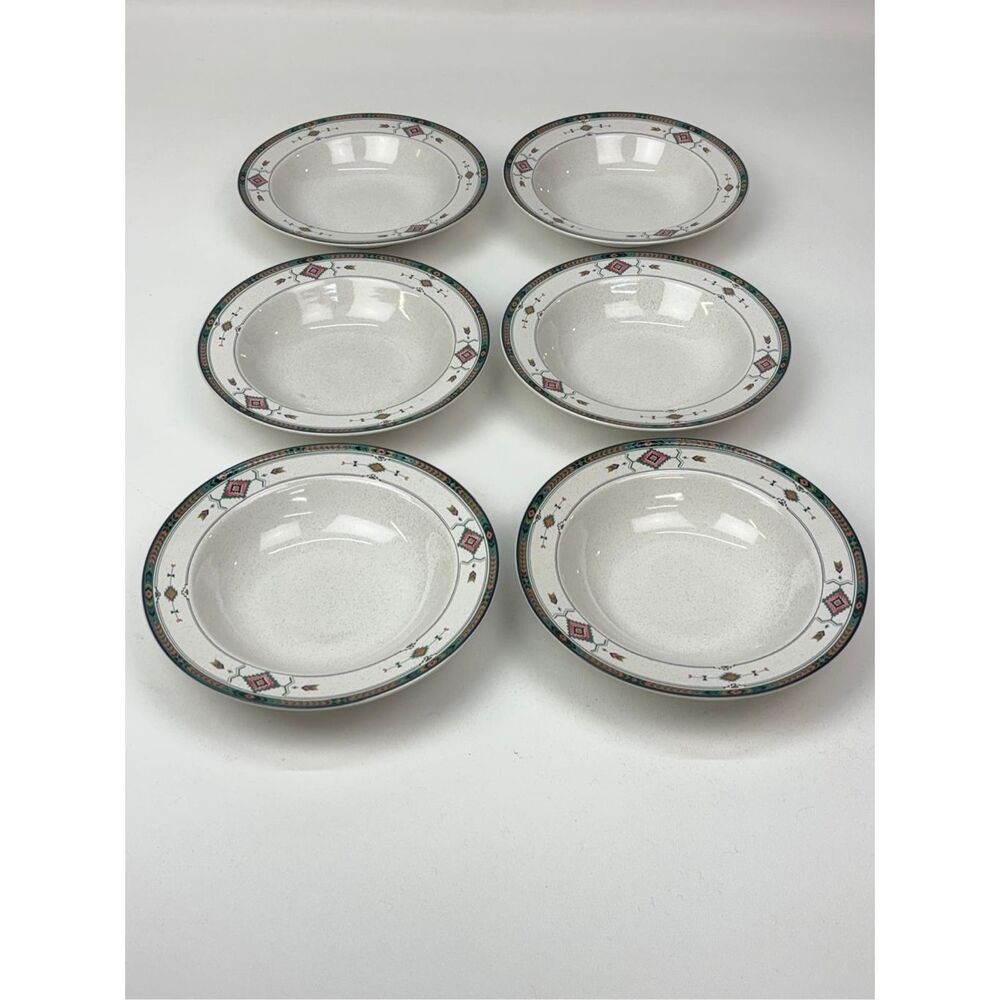 Studio Nova Adirondack Wide Rim Soup Bowls 8 1/4" Set of 6 Y2201 Southwestern